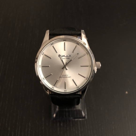 Omax Men Watch Stainless Quartz Vintage Gray Color Brand New For Men’s - Picture 1 of 4